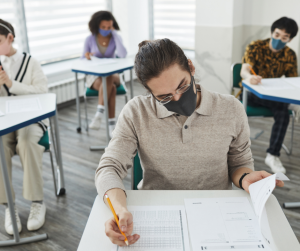 A Man Wearing Face Mask while Taking Exam | Bowie, MD