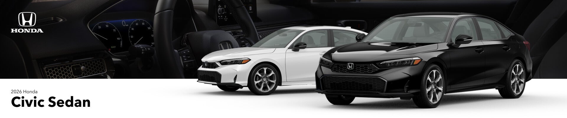 Honda Civic Sedans, black and white