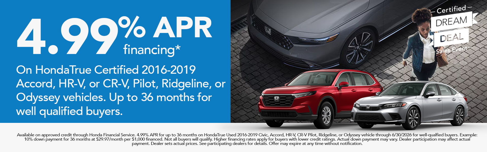 Honda Certified Pre Owned Special