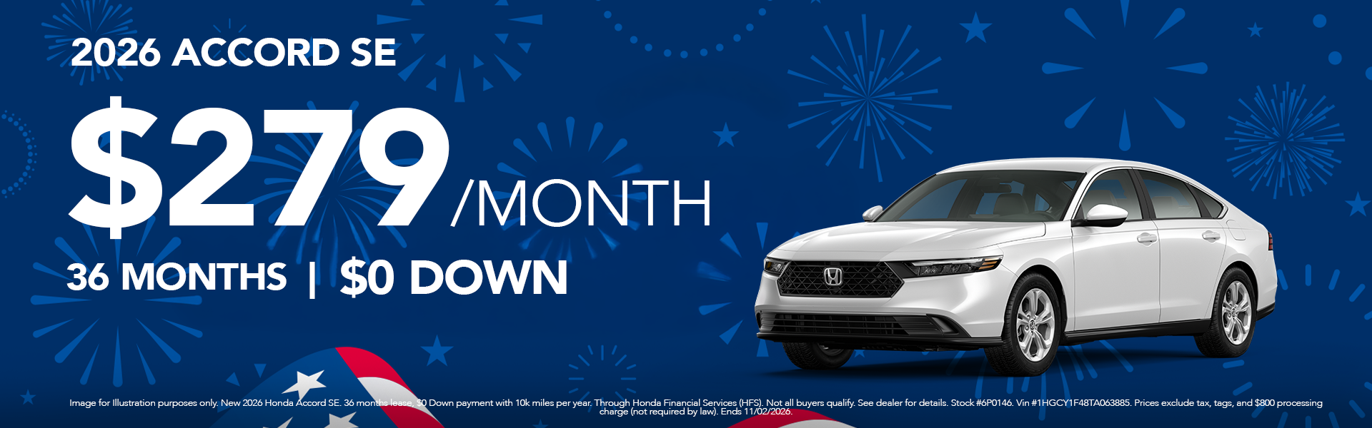 New 2026 Accord SE Lease Offer