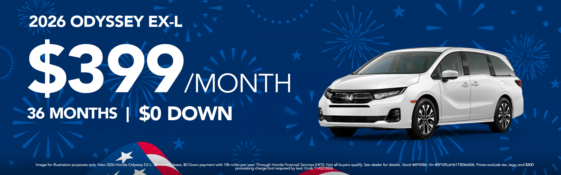 New 2026 Odyssey EX-L Lease Offer