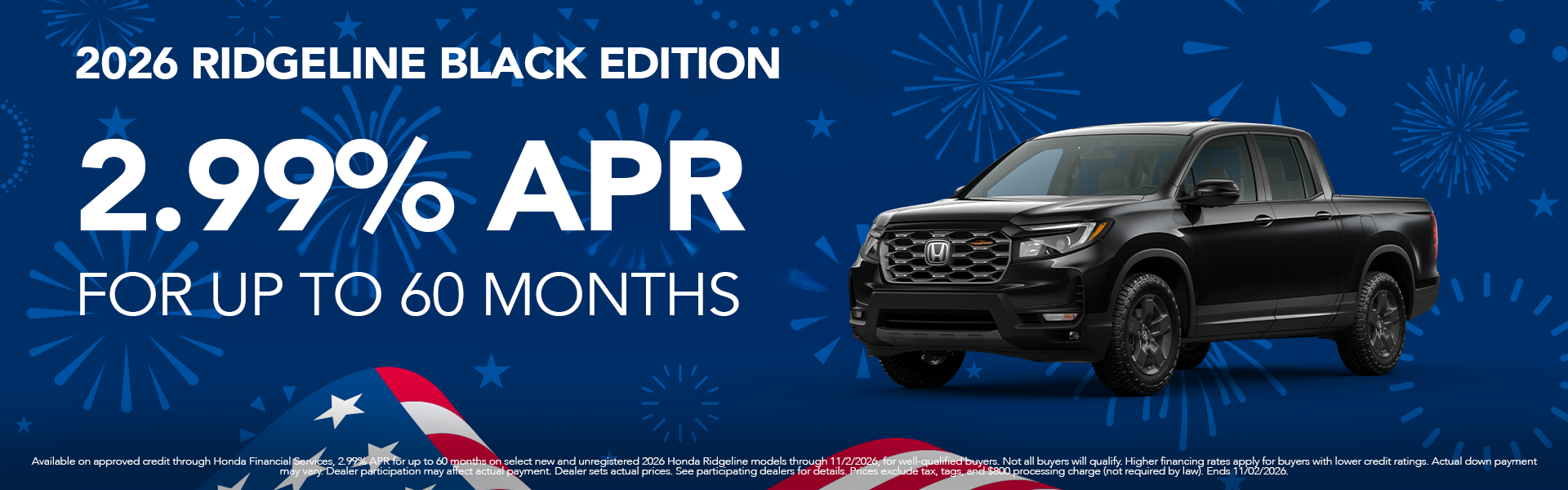 New 2026 Ridgeline APR Offer