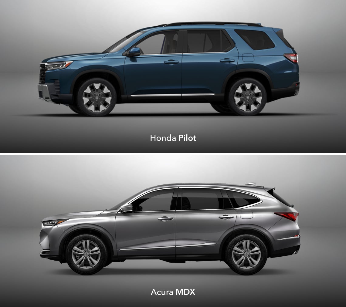 Honda Pilot vs. Acura MDX Dimensions
